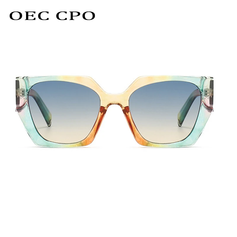 Colourful Square Sunglasses Women Punk Oversized Ladies Sun Glasses UV400 Shades Gradient Eyewear Trending Female Eyeglasses