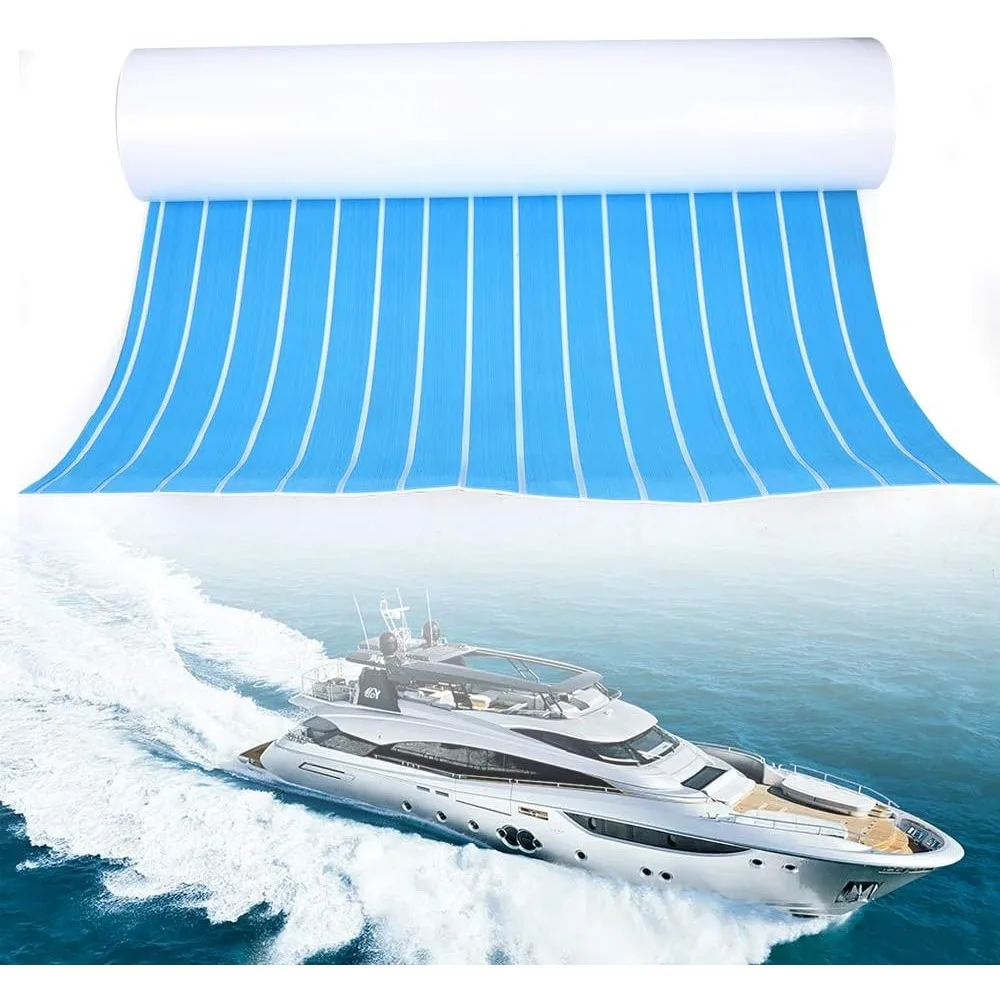 Eva Foam Boat Yacht Flooring Faux Teak Matte Deck Carpet Self Adhesive Pad for Motorboat RV Kayak Swimming Pool