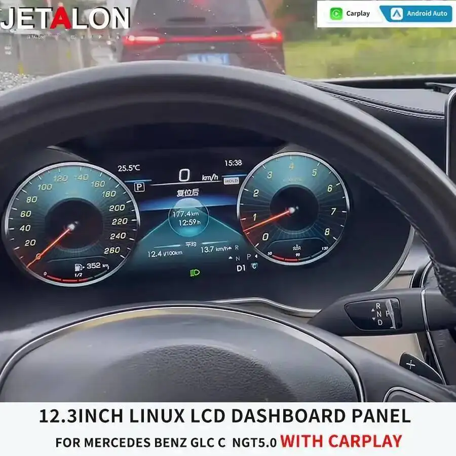 Car Digital Cluster Instrument 12.3 Inch For Mercedes Benz GLC C-Class W205 X253 2015-2020 NTG 5.0 5.5 6.0 Speedometer Dashboard - Image 2