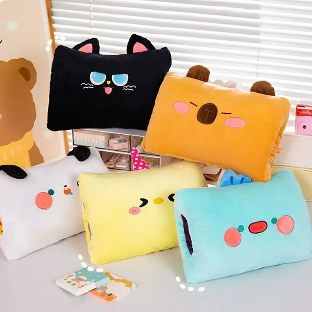 Lovely Cartoon Hand Warmer Pillow Animal Shaped Soft Office Nap Pillow Kawaii Keep Warm Cute Plush Toy Baby Mitten Toy