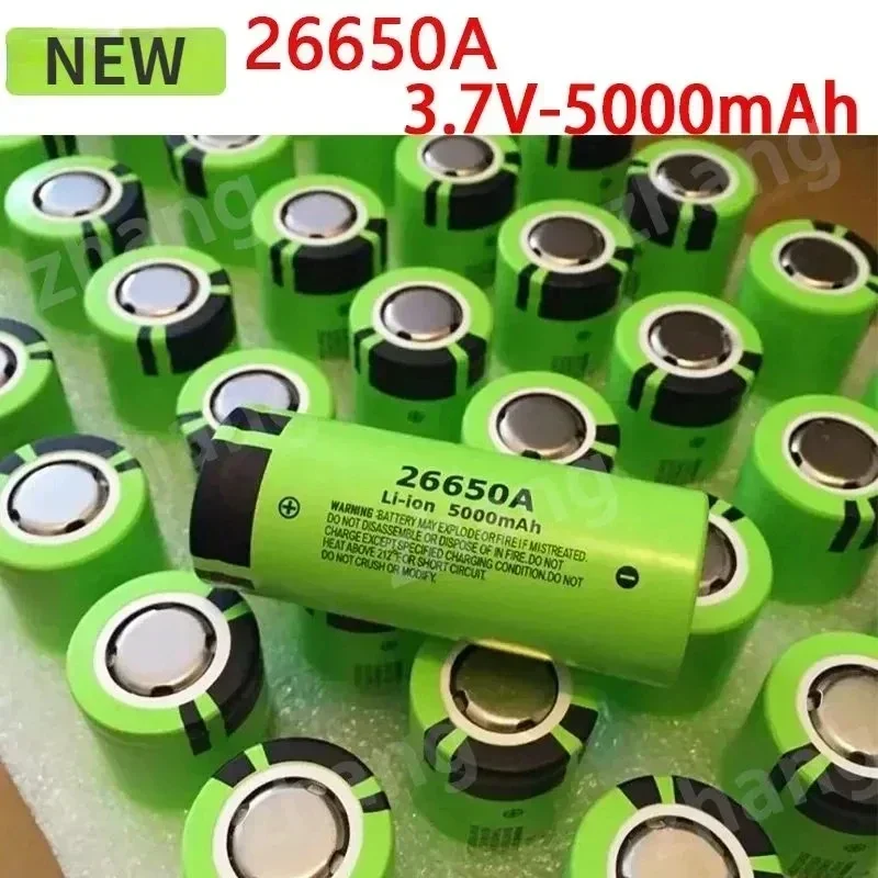 2024 Original New 26650 battery 5000Mah 3.7V 20A lithium-ion rechargeable battery suitable for 26650 LED flashlights and cameras