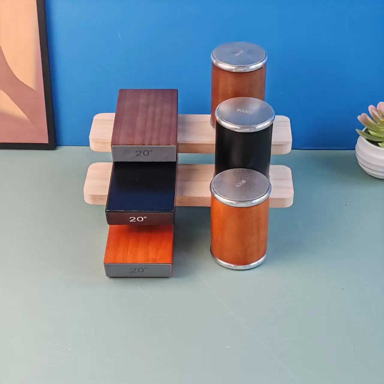 Rolling Knife Sharpener For Straight Edge Knife Sharpener Kit With 15/20° Degree Magnetic Angle For Kitchen Knives Whetstone Set