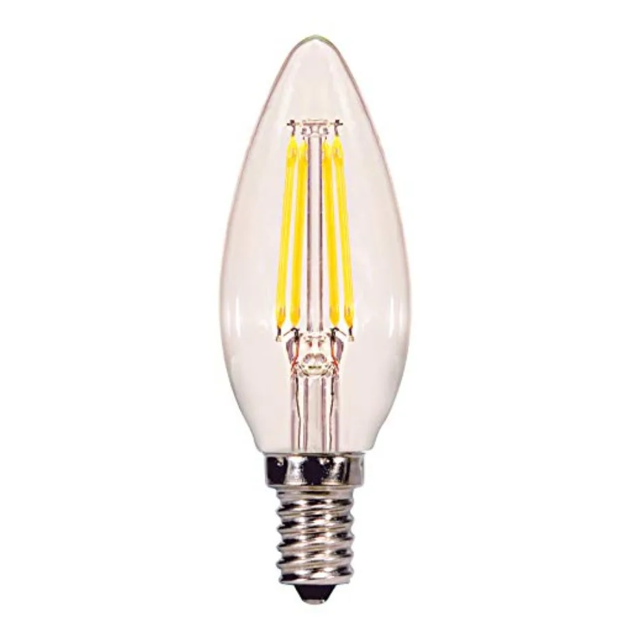 21708-4.5W B11 LED Clear Candelabra base 2700K 350 Lumens 120V 3-Pack Blunt Tip LED Light Bulb
