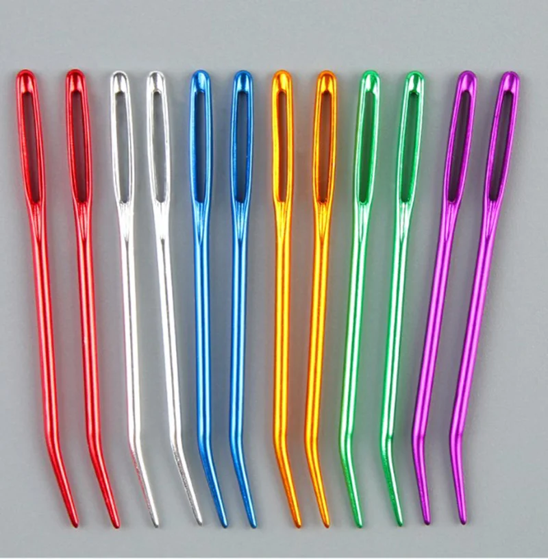 Knitting Needle With Storage Bottle Bent Tip Tapestry Needles for Yarn Large Hole Blunt Needles for Hand Sewing Knitting Crochet