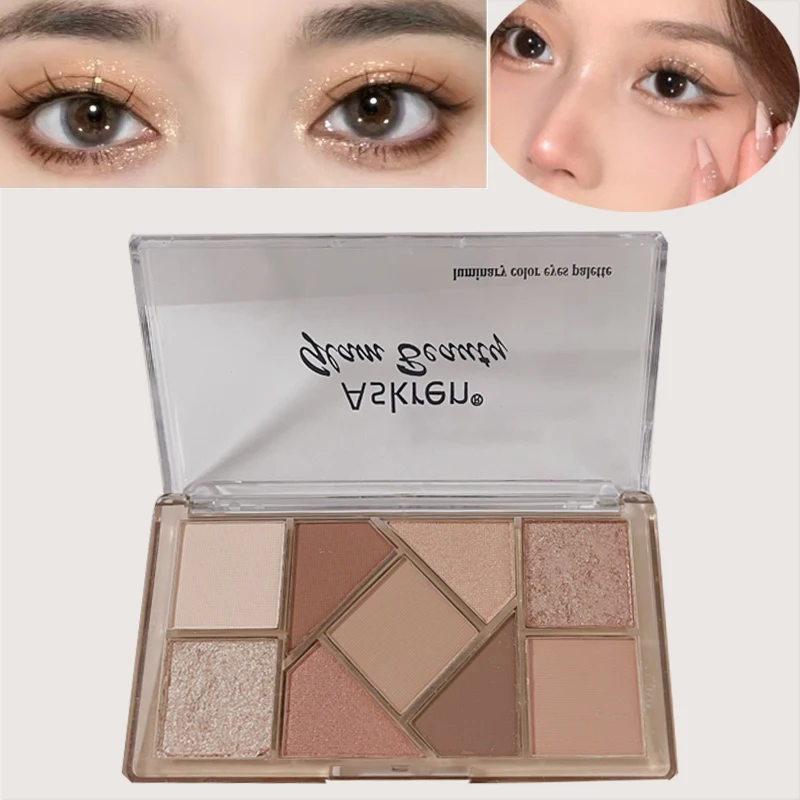 透明アクリルアイシャドウパレット 9 色アイシャドウプレート長期的なグリッターハイライターメイクアップツールアイメイク用