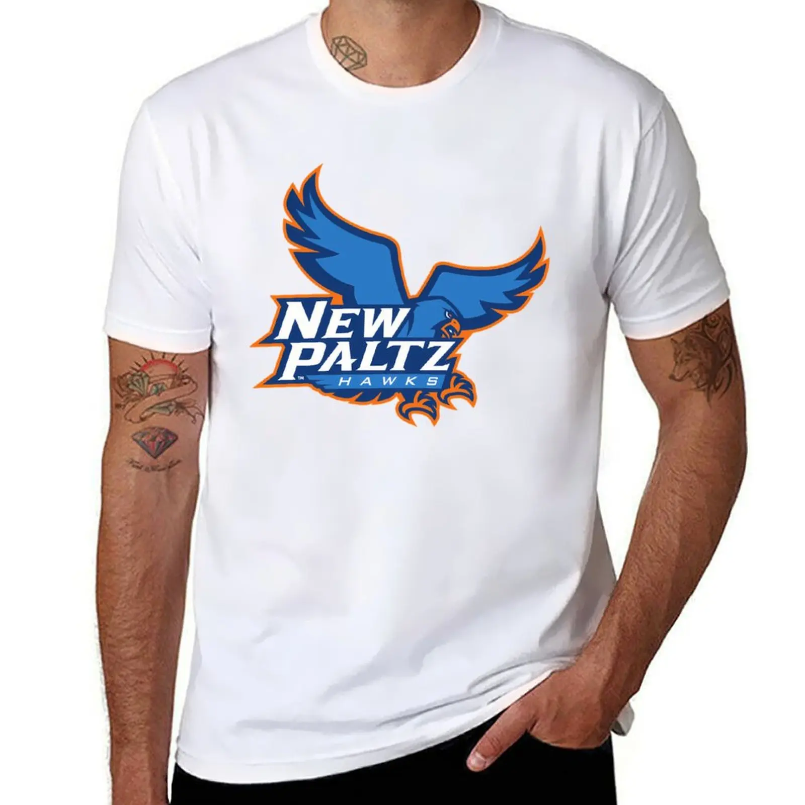 Suny New Paltz Hawks T-Shirt cotton t shirts man 100% funny t shirts dark humor