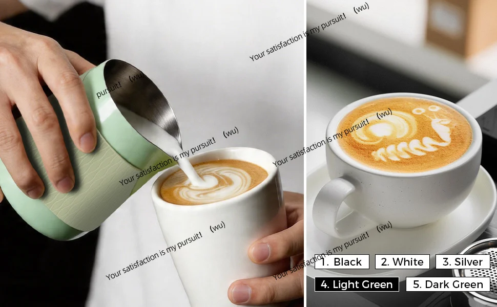 Espresso Milk Pitcher V3, 500ml Milk Frothing Jug without Handle, Espresso Steaming Pitcher with Sharp Spout for Espresso
