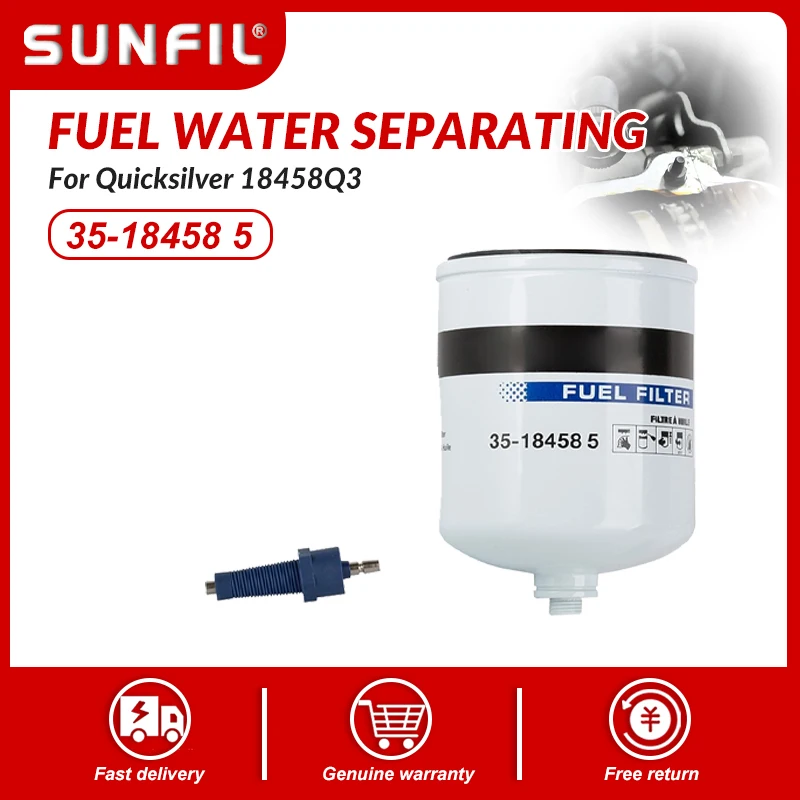 

35-18458Q 4 35-18458 5 Water Separating Fuel Filter Kit with Sensor for Quicksilver 18458Q3 OPTIMAX 2 STROKE MERCURY