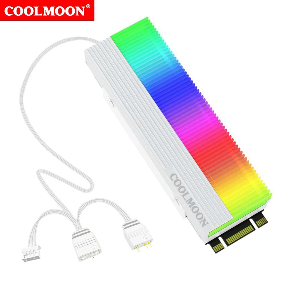 

M.2 2280 SSD Heatsink Cooler M.2 Aluminum Heatsink with Thermal Pad 5V 3PIN ARGB M.2 SSD Cooling Sink for 2280 M.2 SSD