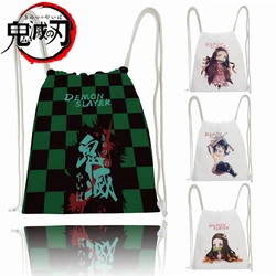 Anime Demon Slayer borsa Con coulisse Anime periferiche sacchetti regalo Comic Con Party Storage Bags Cartoon zaino di grande capacità regali