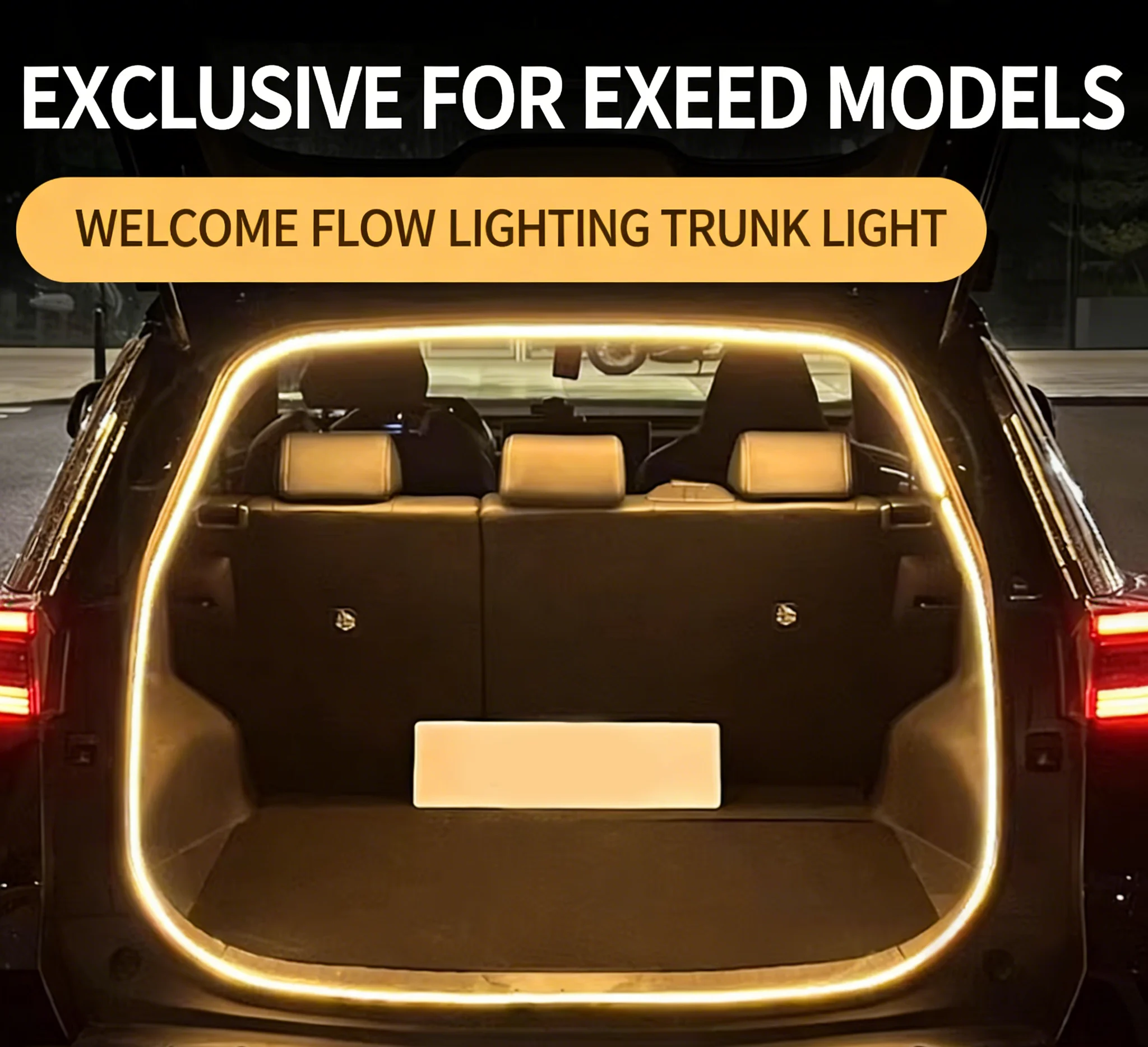

For EXEED Lanyue Yaoguang Lingyun ET5 ES etc. Rear Trunk LED Light Bar White Warm White Car Trunk Modified Atmosphere Lamp