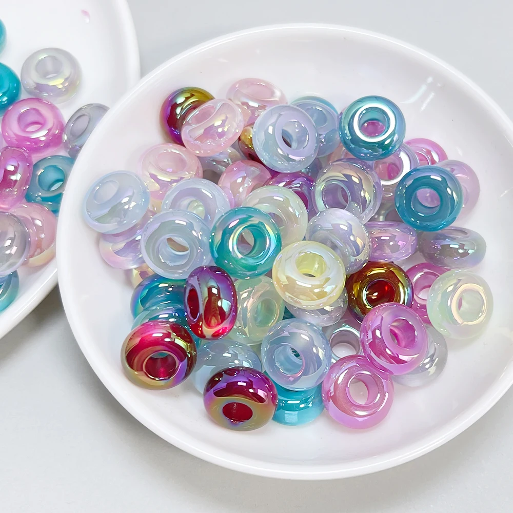 

Cordial Design 200Pcs 4*7MM DIY Beads/Aurora Effect/Hand Made/Jewelry Findings & Components/Wheel Shape/Acrylic Bead #18952