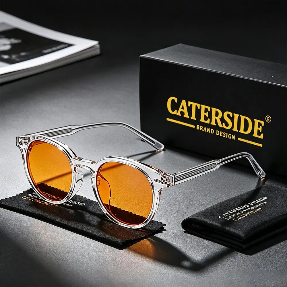 CATERSIDE Herren-Gaming-Brille, Tr-90, runder Rahmen, 99 % Anti-Blaulicht-Brille, Ar, antireflektierende Folie, Damen-Schutzbrille – Detail 1