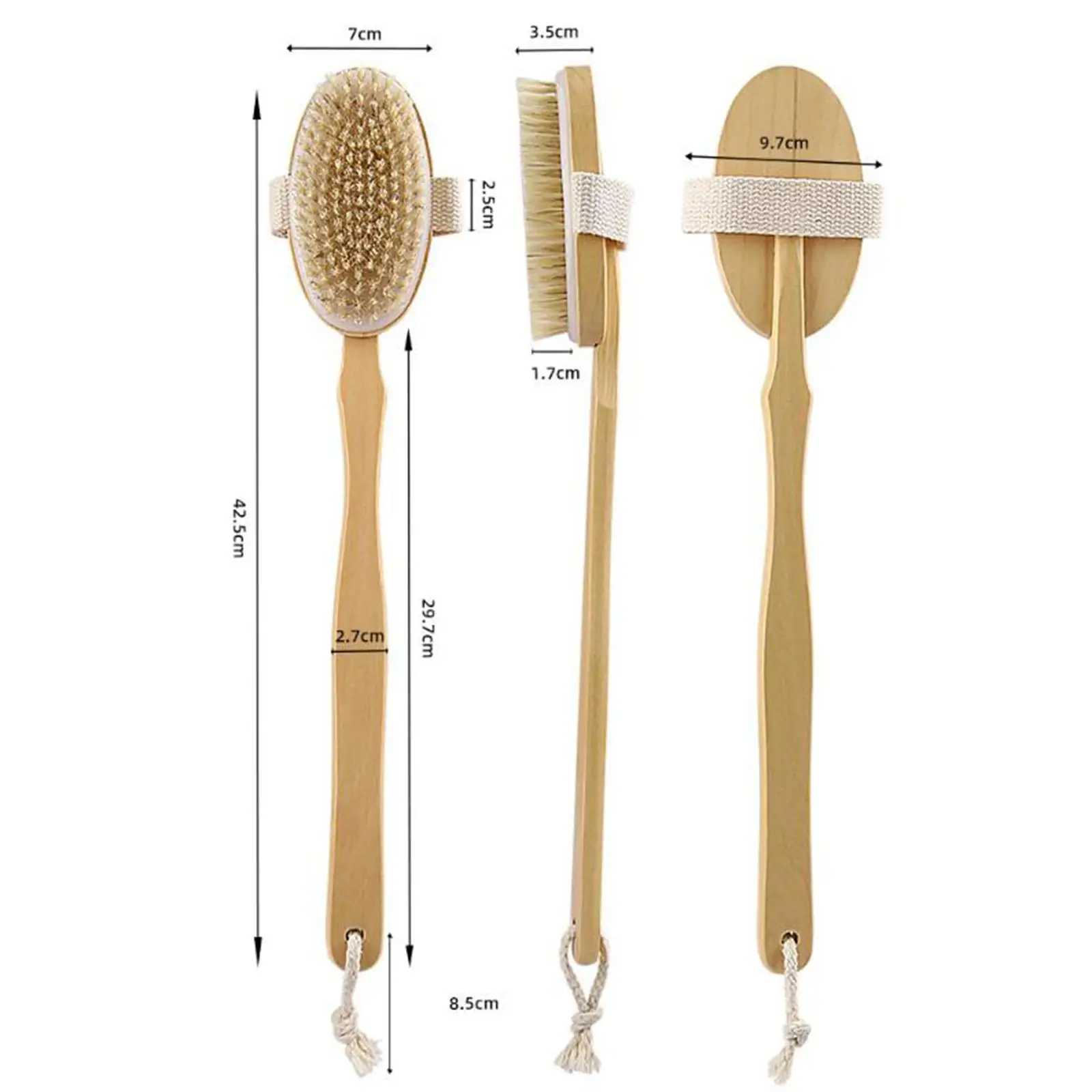 Bath Shower Brush Long Handle Handle Bath Brush for Wet or Dry Brushing