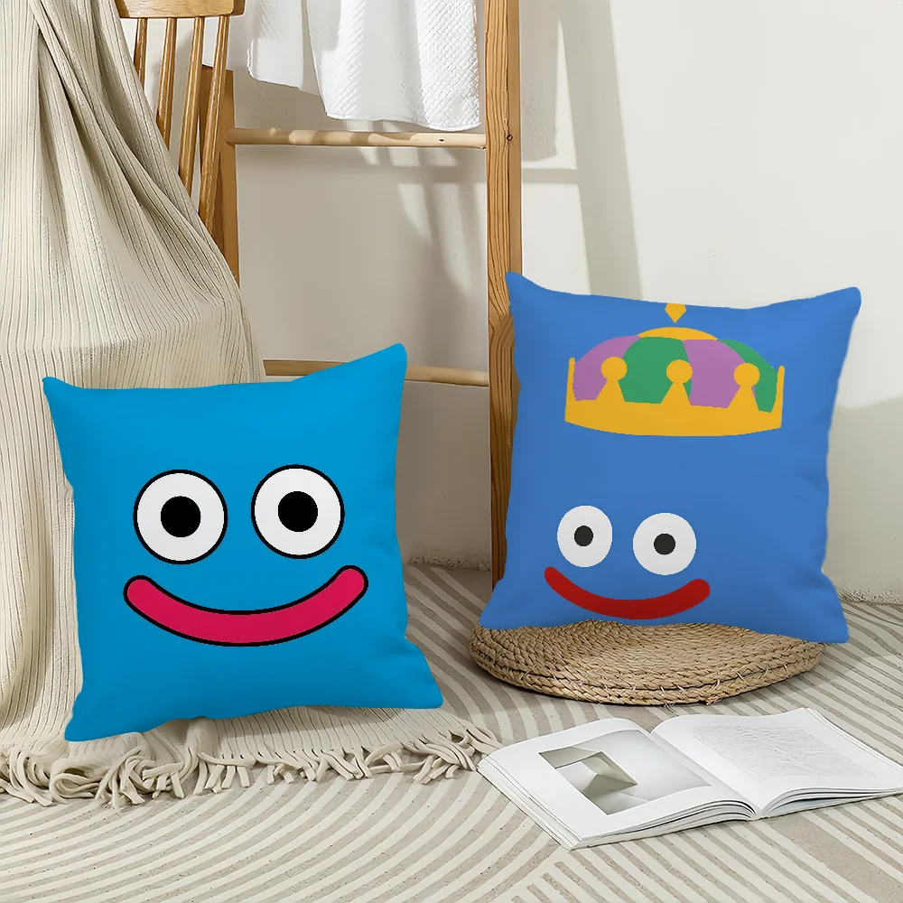 Cartoon Slime Dragon Quest  Children Pillow Case Office Cushions Suitable For Sofa Car Bedroom Decorative Cushion Cover