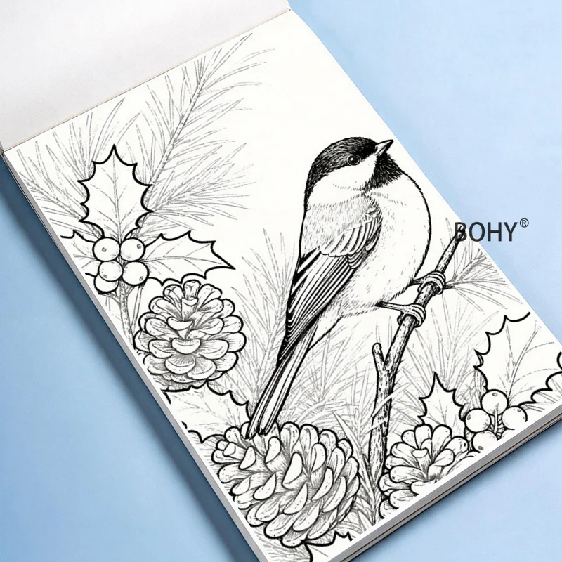 1 Adult Soothing and Stress Relieving Multi Theme Graffiti Coloring Album, 24 Pages, Suitable for Home Leisure Hand Drawing