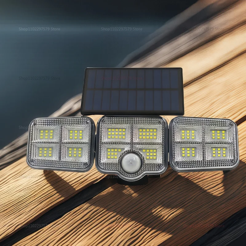 122/333 LED أضواء الشمسية مستشعر حركة خارجي IP65 مقاوم للماء قابل للتعديل رئيس الجدار مصباح لحديقة ساحة فناء الأمن