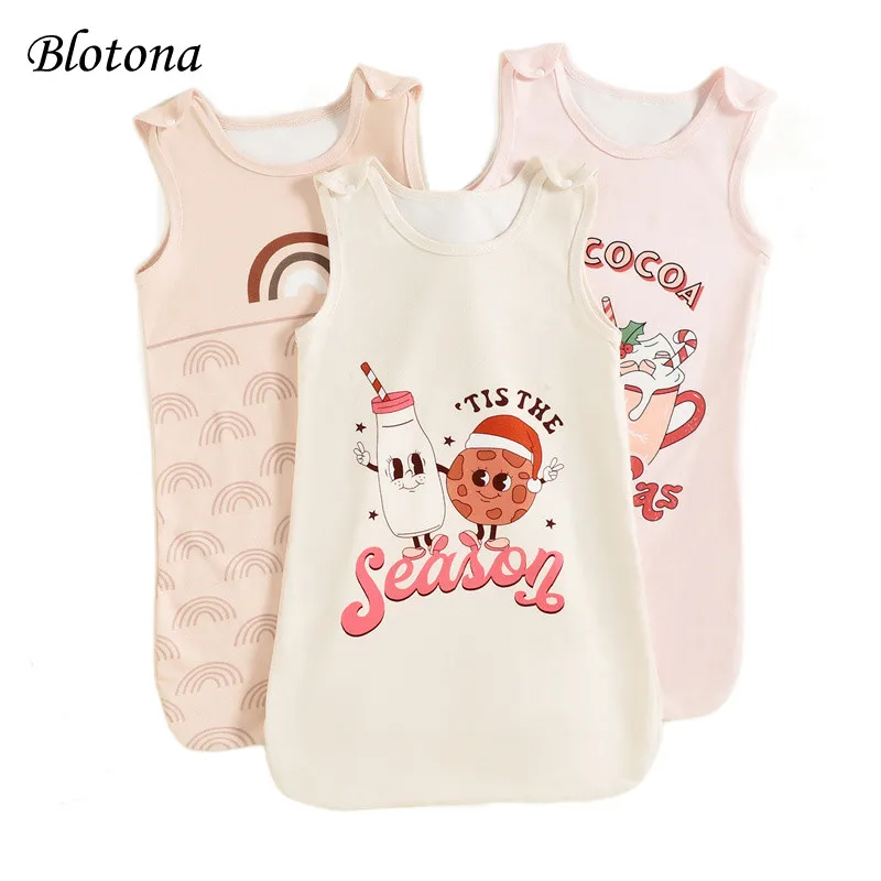 

Blotona Baby Sleeping Bag, Swaddling Blanket Christmas Santa Claus Print Home Outdoor Infants Unisex Summer Wear 0-2Years