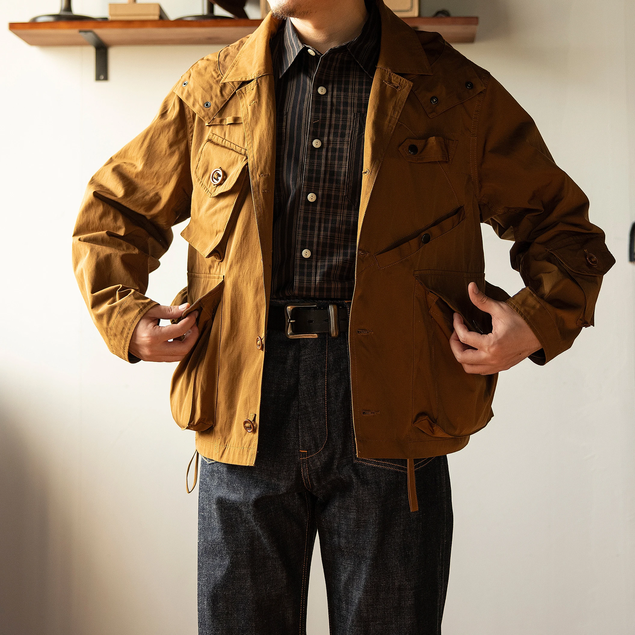 

Fishing jacket Japanese removable hooded tear-resistant waterproof military wind mountain functional cargo jacket