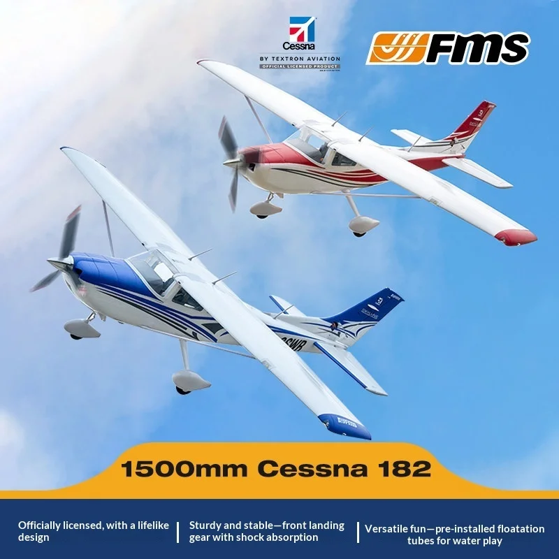 Fms 1500Mm Cessna 182 Simulation Electric Remote Control Airplane Fixed Wing Rc Trainer Model Outdoor Performance Aircraft