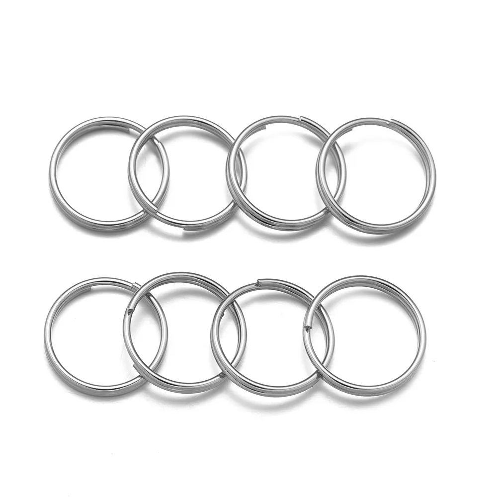 100Pcs 6/6/7/8/10/12/15mm Stainless Steel Key Holder Open Jump Rings Double Loops Circle Connector DIY Jewelry Making Wholesal