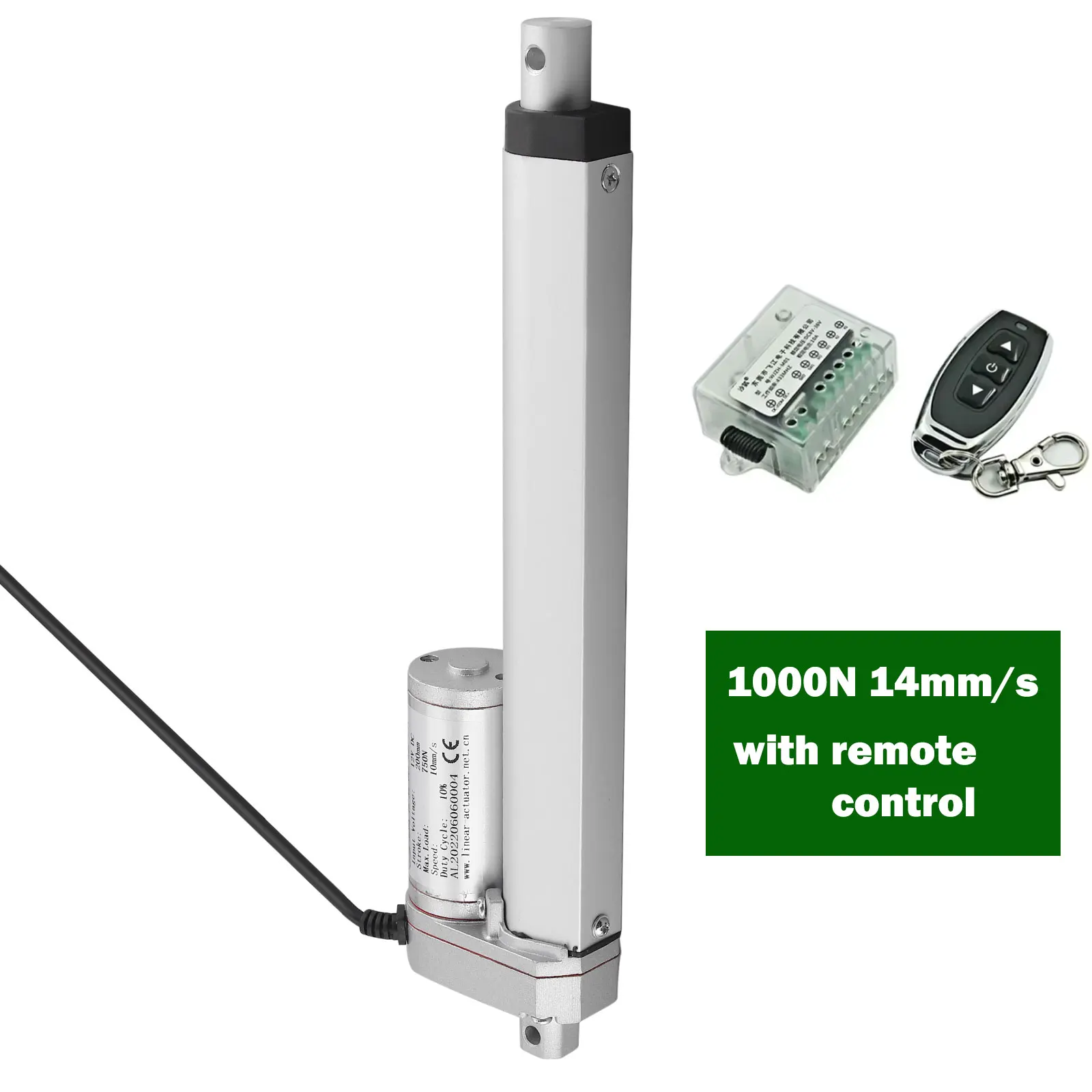 

1000N 12V Linear Actuator WIth Remote Control 14mm/s Speed Metal Gear DC Electric Drive Linear Motor 50mm 100mm 150mm Stroke