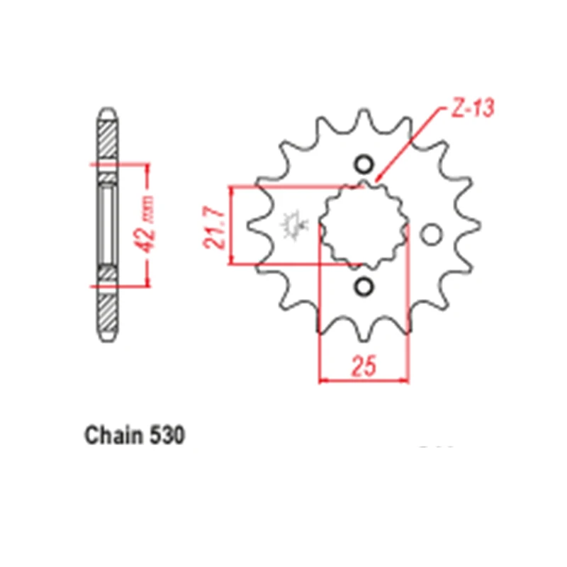 OZOEMPT 530-16T Motorcycle Front Sprocket Apply to GSX750 S,SSGS75X   S-2,S2CGS75X  GSX-R750 WT,WV SRAD   GSX-R1100 WS/WT/WV/WW