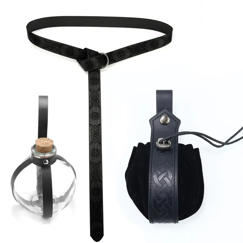 남성 및 여성을 위한 중세 가죽 손목 보호대 - 스팀펑크, 르네상스, 야외 스포츠 및 의상 파티를 위한 조절 가능한 팔 밴드