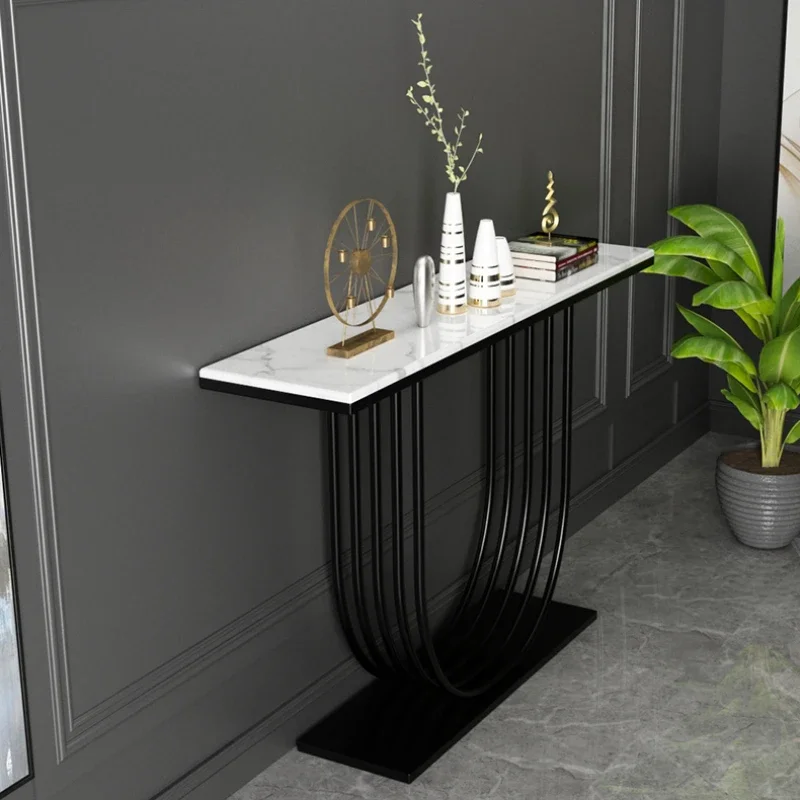 

Luxury Nordic Marble Console Table Minimalist Ultra-narrow Couch Console Table Entrance Hall Entry Cabinet Living Room Table