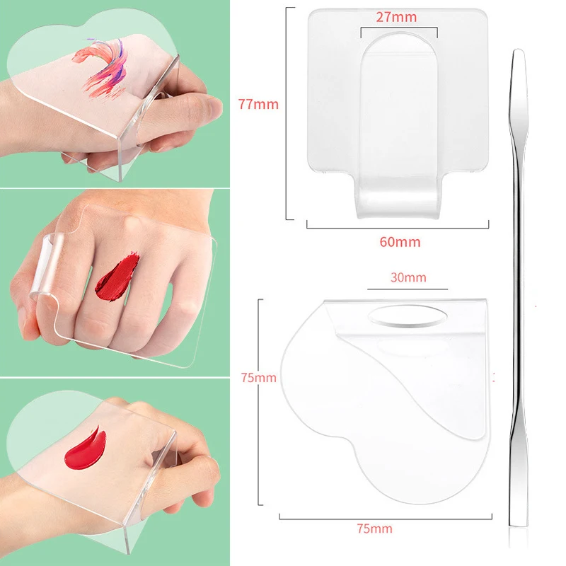 Acrylic Transparent Palette Spatula Rod Gel Foundation Eye Shadow Mixing Cream Pigments Stainless Cosmetic Makeup Nail Art Tool