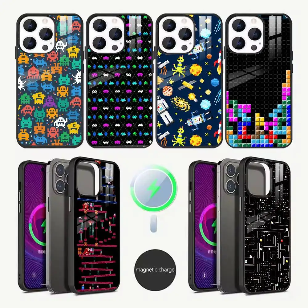 TWO-Retro c-Classic  Phone Case For iPhone17,16,15,14,13,12,11,Pro,Max,Plus,,SE4,Magnetic Charging Compatible