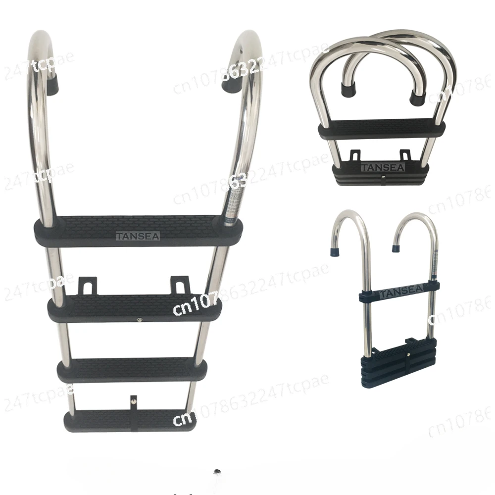 Stainless steel 304 yacht ship wide down ladder folding hanging ladder boarding telescopic  side ladder hardware