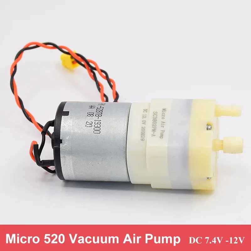 1PC DC 12V Micro 520 Motor Pump 5L/min Large Flow 120Kpa High Pressure Vacuum Air Inflator Pump Negative Pressure Suction Pump