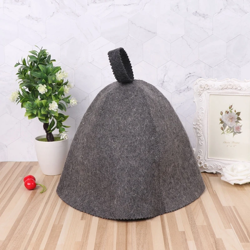 367A Wool Felt Sauna Hat  Wall Hanging Space Saving Reusable Shower Cap for Home Bathroom House Bathing Accessories Supplies