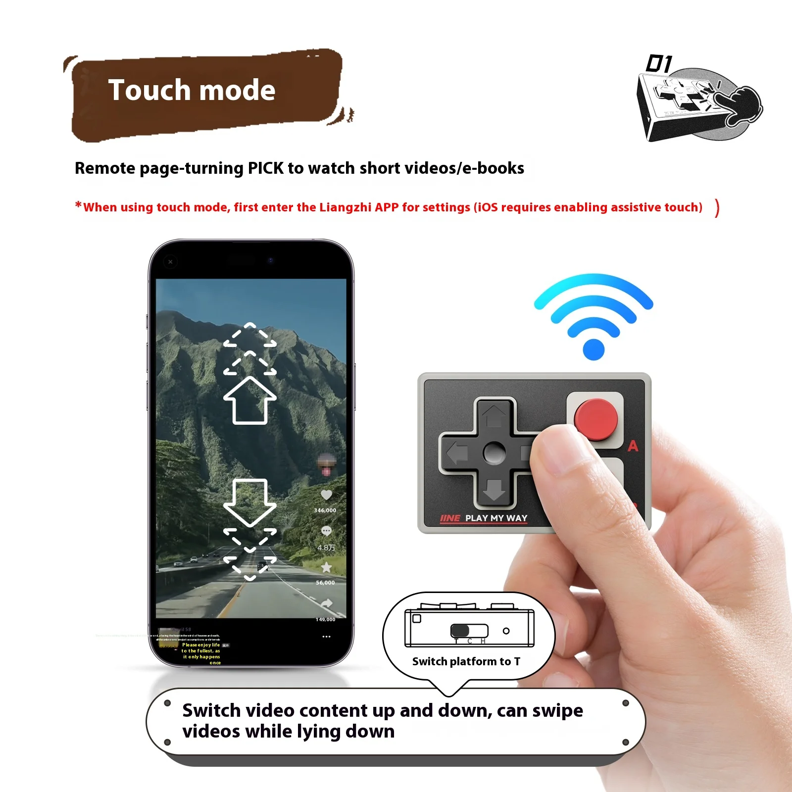IINE Pocket Mini Bluetooth Controller Multi-Function Gamepads Joystick Short Video Remote Control لملحقات Android iPhone