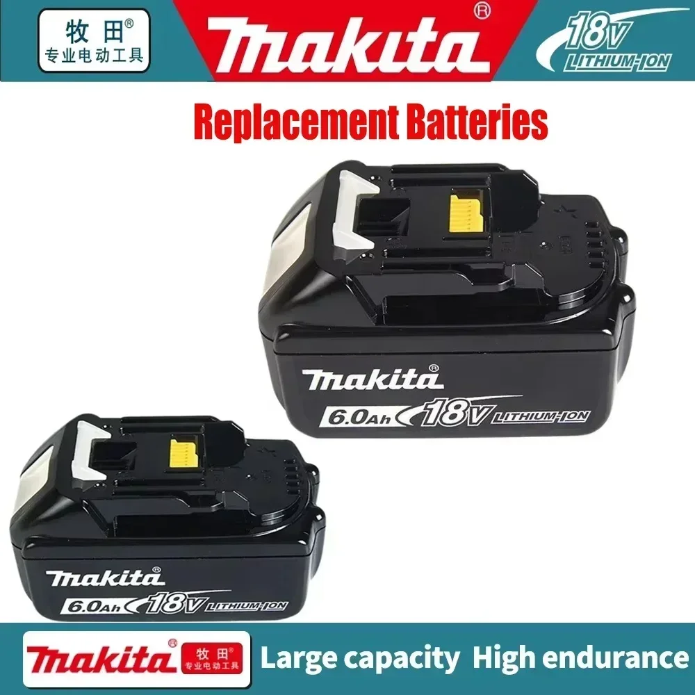 

100% Compatible Makita 18V 6Ah Rechargeable Power Tool Portable battery Li-ion Replacement BL1830B BL1850B BL1860B BL1815 BL1840