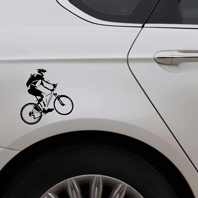 1pc Funny Cyclist Bike Auto Sticker For Oil Tank Decor Motorcycle Car Styling Vinyl Stickers On Car
