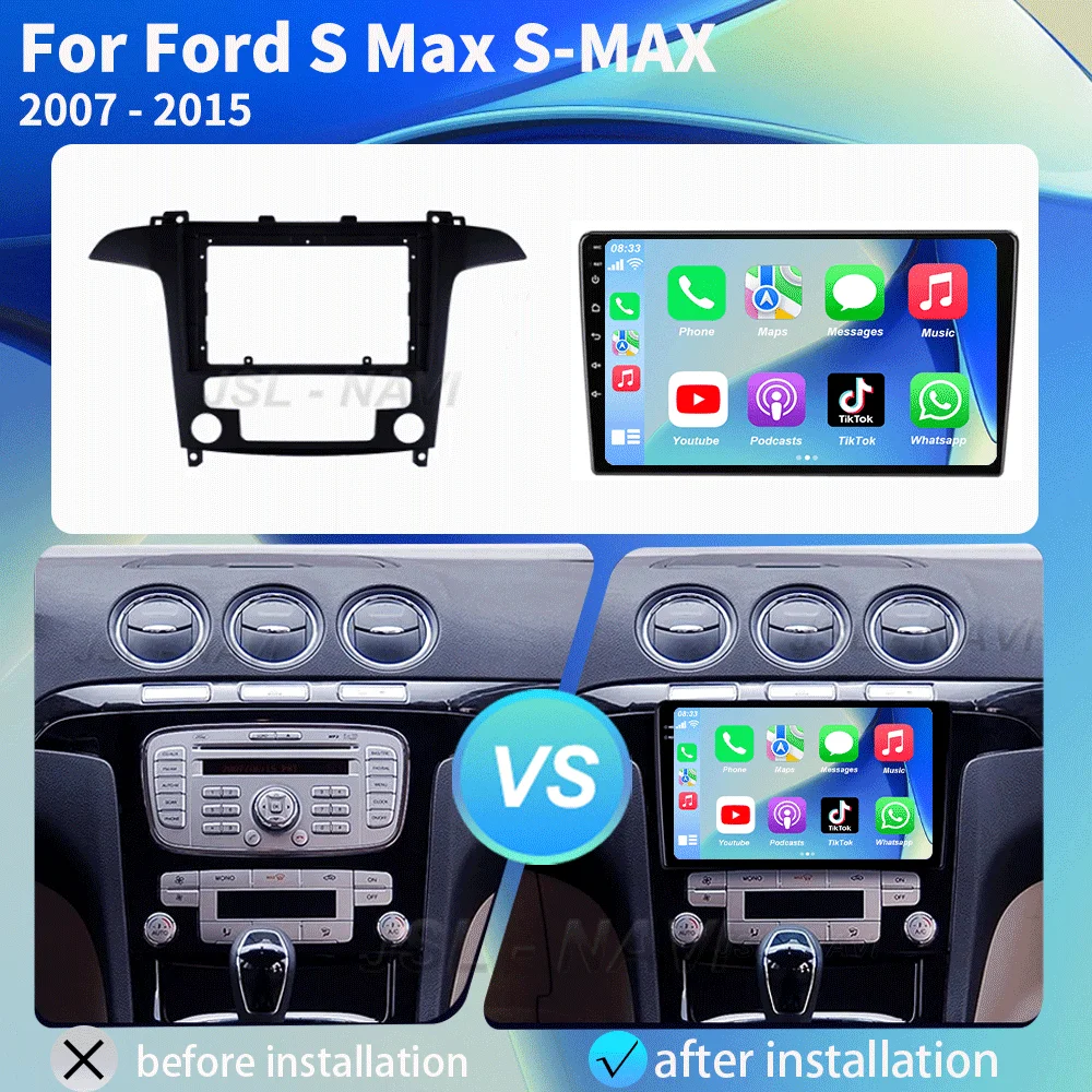 Android16 For Ford S Max S-MAX 2007 2008 2009 2010 2011 - 2015 Video Player Carplay Auto Multimedia Car Radio WIFI+4G DSP Stereo