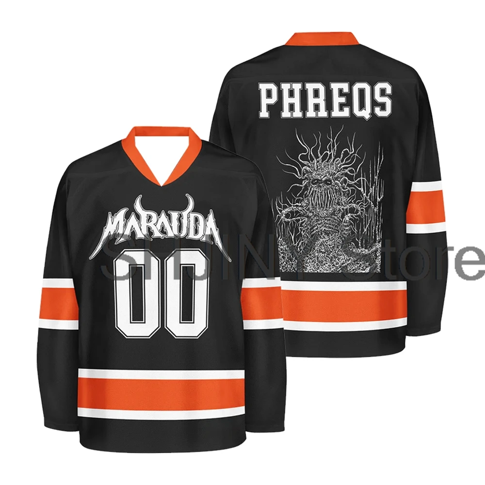 Marauda Phreqs Hockey Jersey scollo a v manica lunga Streetwear top donna uomo Sprot shirt