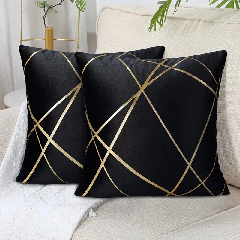 Geometric Abstraction Line printing Pillowcase Black green Cushion Cover Sofa Bedside Throw Pillowcover 45x45cm Home Decor