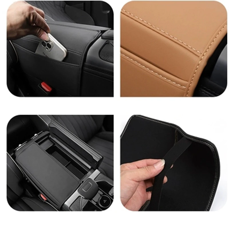 For Chery Jaecoo J8 TIGGO 9 2023 2024 Car Central Armrest Organizer Storage Box Decoration Leather Case Cover Accessories