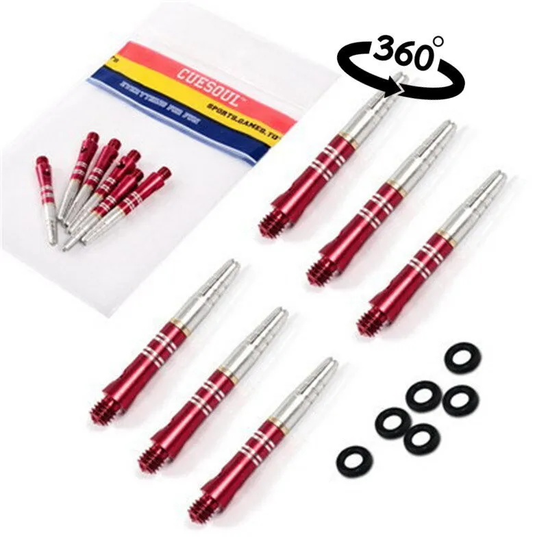 6pcs CUESOUL Dart Pin Shafts 35mm Aluminum Dart Shafts 360 Degree
