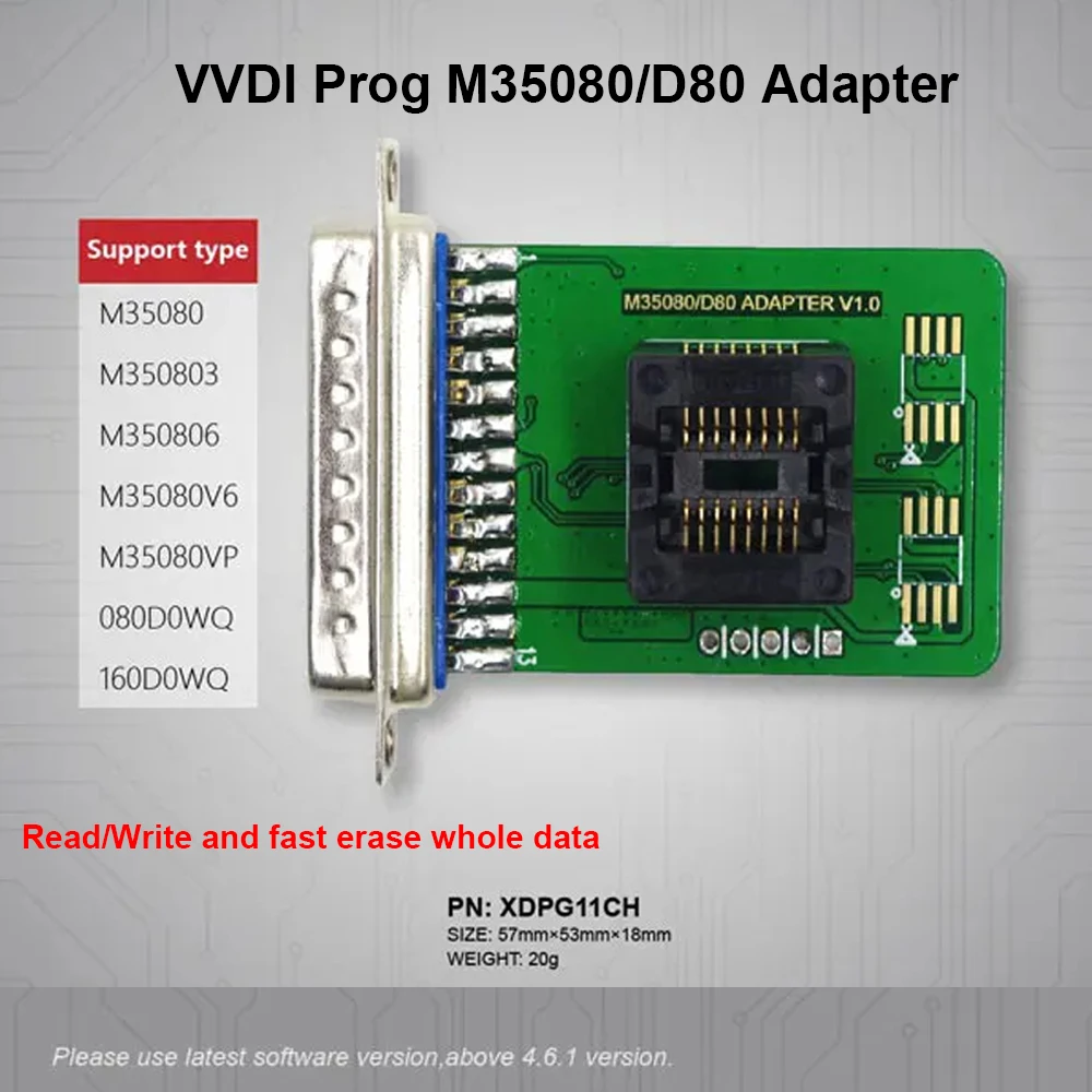 Picture 3: Xhorse VVDI Prog M35080/D80 Adapter V1.0 Programmer Tool Support Read Write And Fast Erase Whole Data For M35080 080DOWQ T60DOWQ