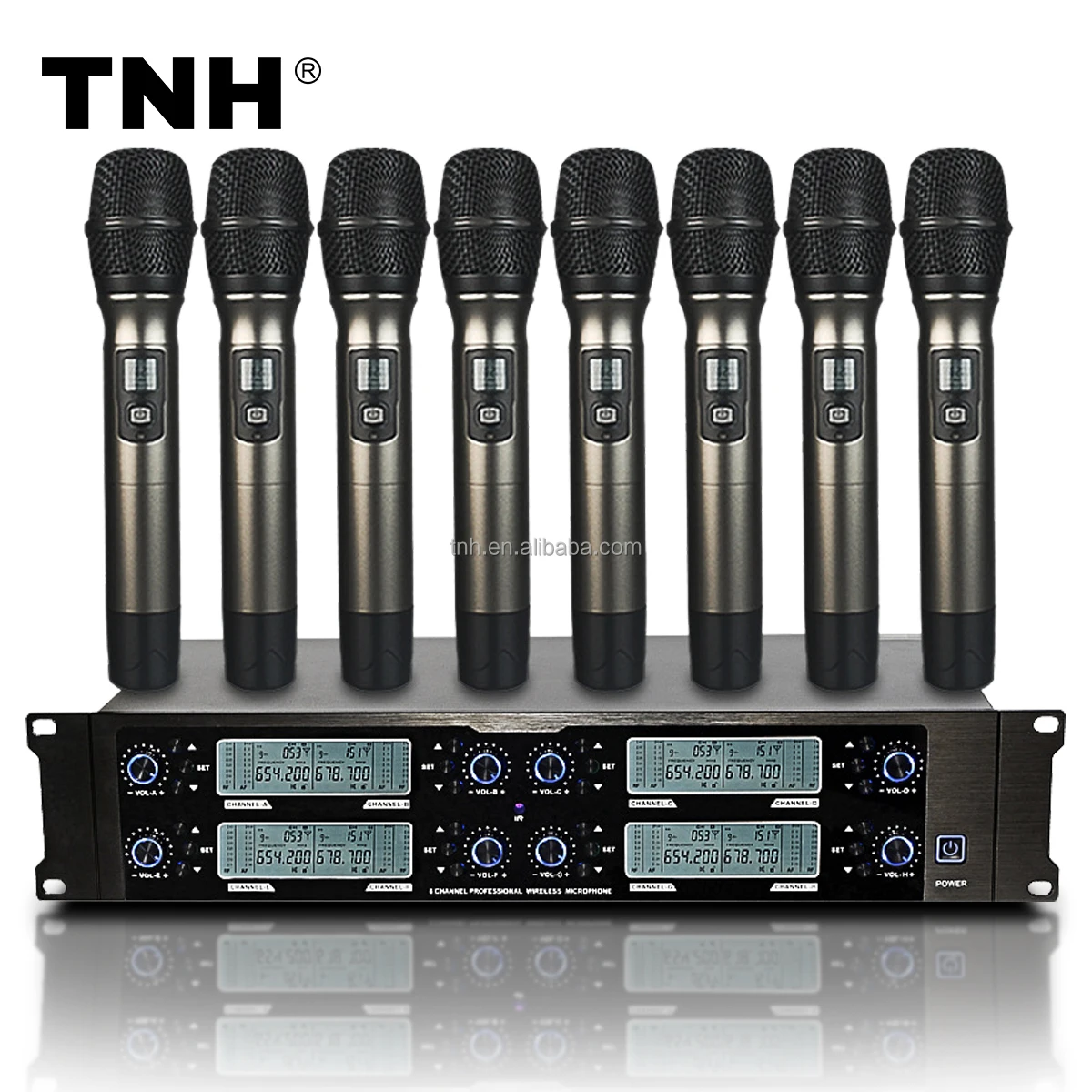 PM-TP6008 Audio wireless microphone 8-channel principle working range ultra-high frequency wireless handheld microphone