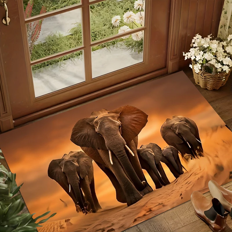 Elephants Carpet Home Decor Rugs for Bedroom Soft Carpets for Living Room Bedroom Navidad Decoraciones Para El Hogar Gift Rug