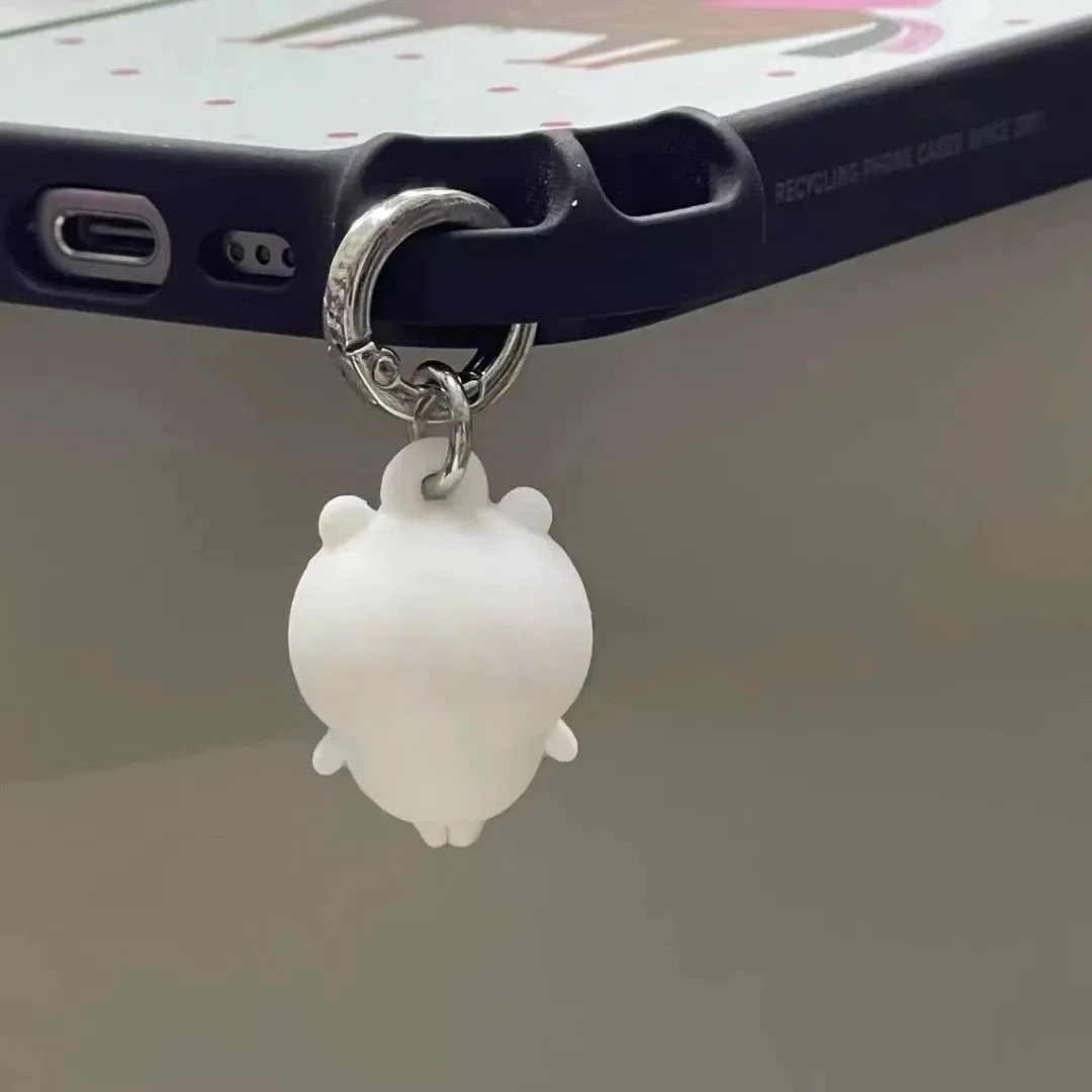Aksesori Ponsel Liontin Boneka Kartun untuk IPhone untuk Galaxy S Liontin Gantung Stiker Kait Hati Kelinci