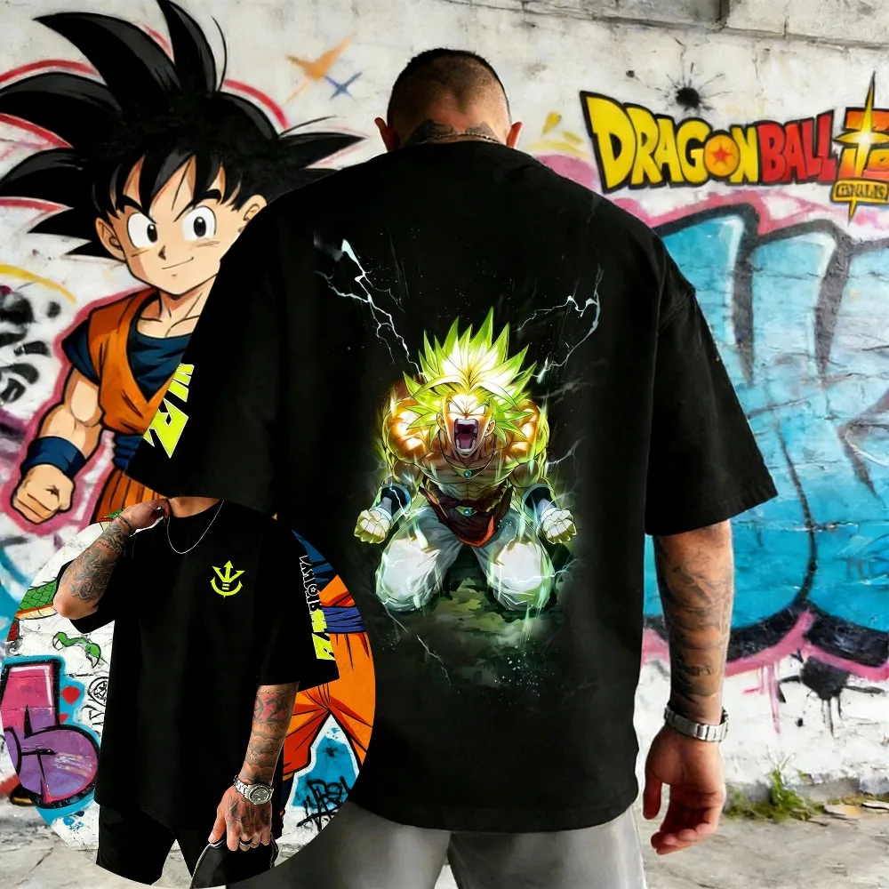 

Oversized Cosplay Costumes Dragon Ball Broli 2026 Summer New Product Harajuku Anime Printed Y2K Hip Hop Casual Unisex T-shirt