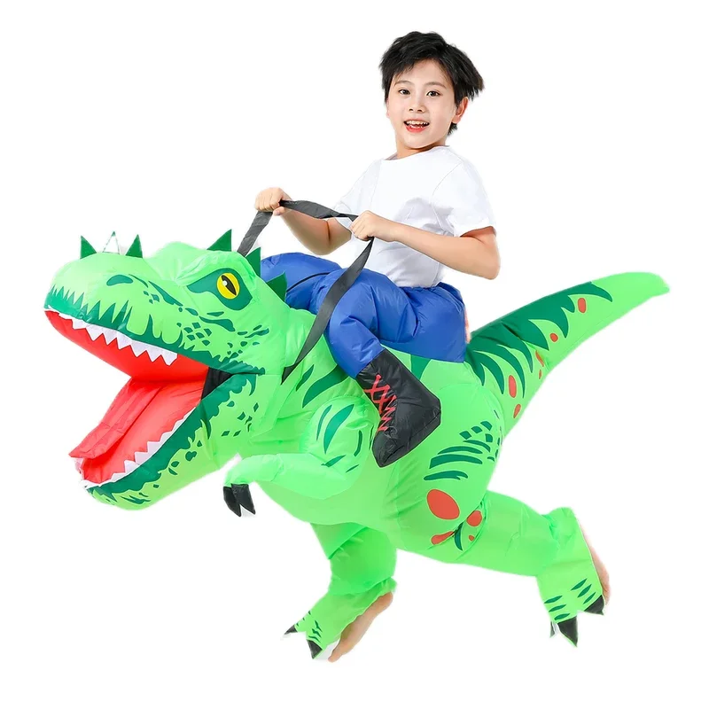 EE01 هالوين الكبار الاطفال نفخ تي ريكس ديناصور زي البدلة تأثيري مضحك الهواء تفجير الدعاوى كرنفال عيد الميلاد موضوع P & 0Ww