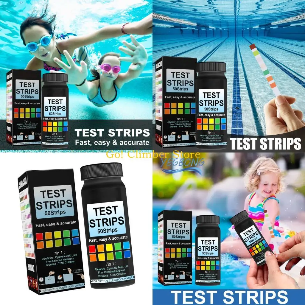 Q84C Quick Responsing Swim Pool Water Check Strips Measure Chlorine Hardness Alkalinity In Pond Hot Tub 50 Tests Per Bottle