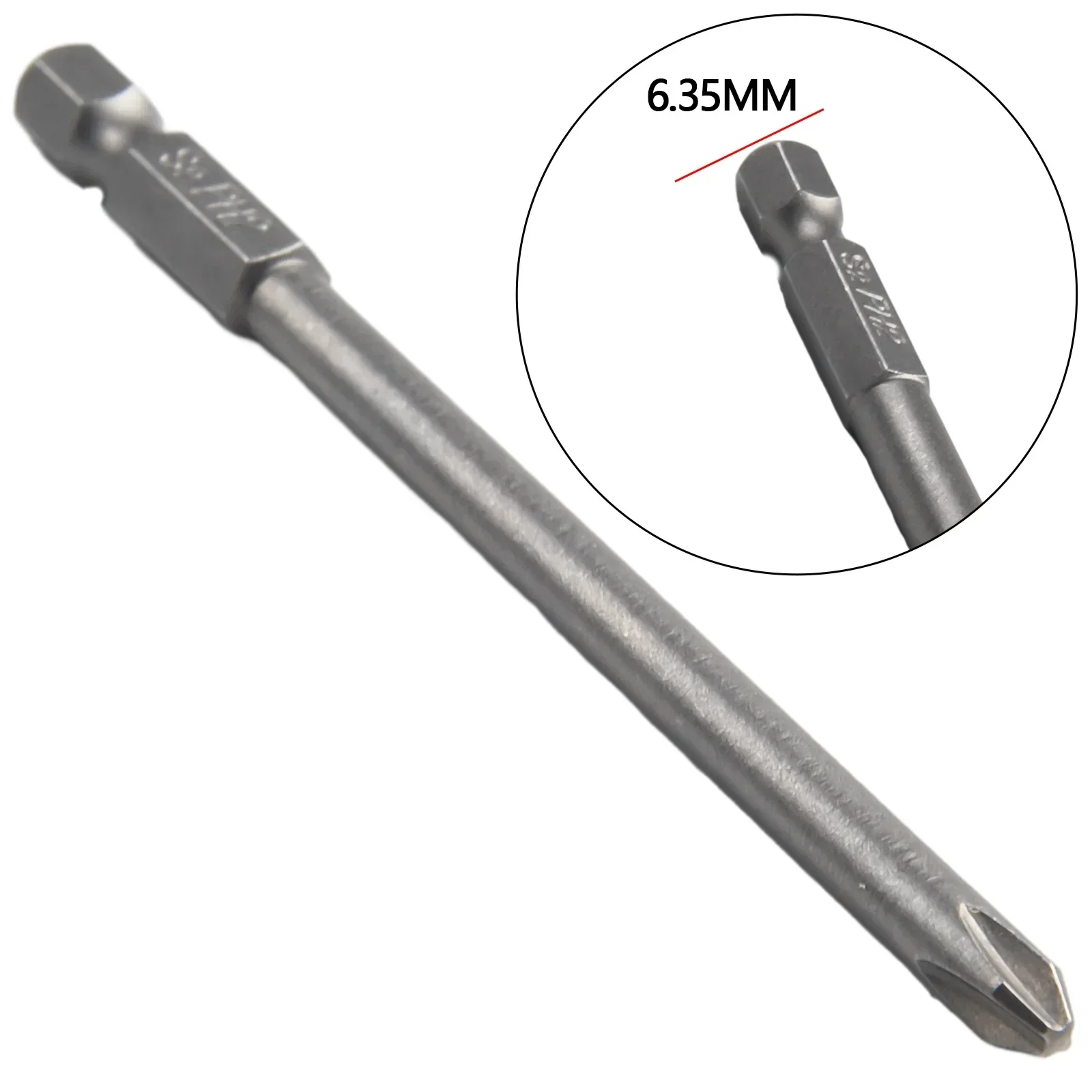 6pcs 100mm Long Cross Screwdriver Bit Set 1/4